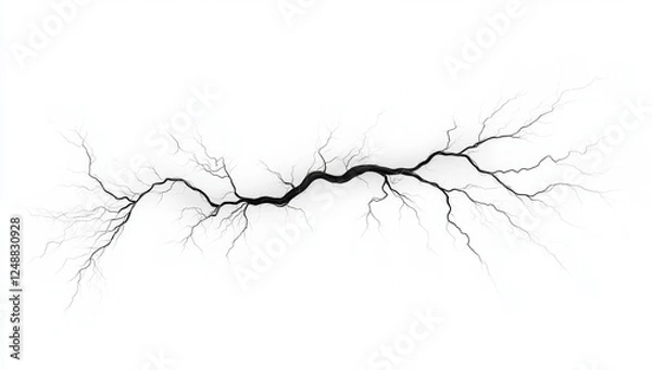 Fototapeta Crack, abstract, white background, design element, texture