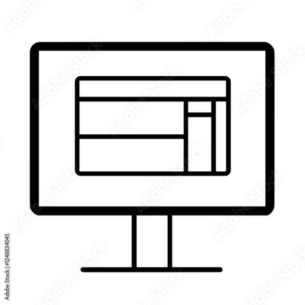 Fototapeta Presentation Screen Vector Icon for Business Concepts