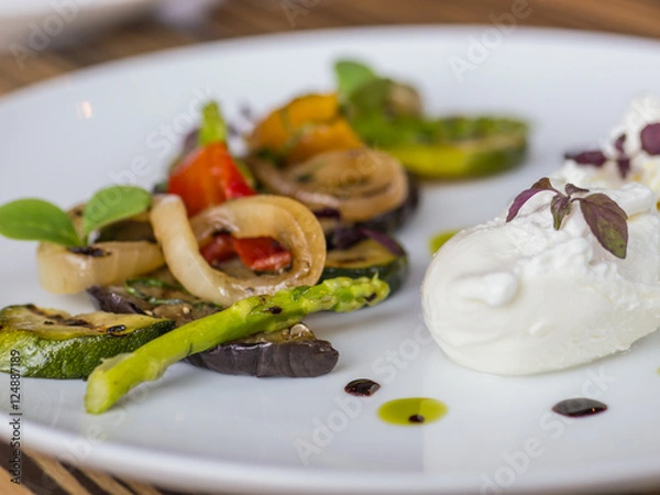 Obraz Mixed vegetable antipasto marinated with mint