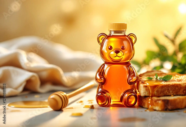 Obraz Honey in a bear bottle