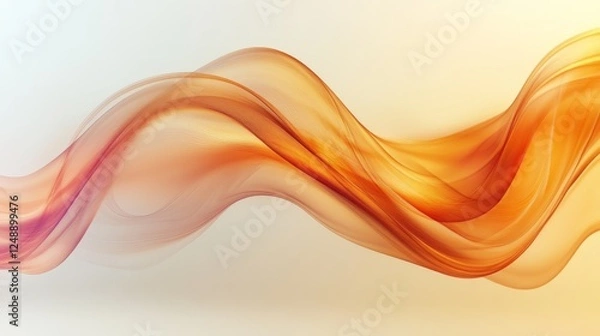 Fototapeta Abstract flowing ribbon with warm orange and pink hues