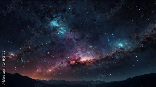 Fototapeta starry night sky with stars, ai generated