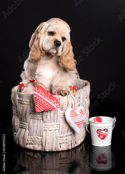 Fototapeta American cocker spaniel puppy 