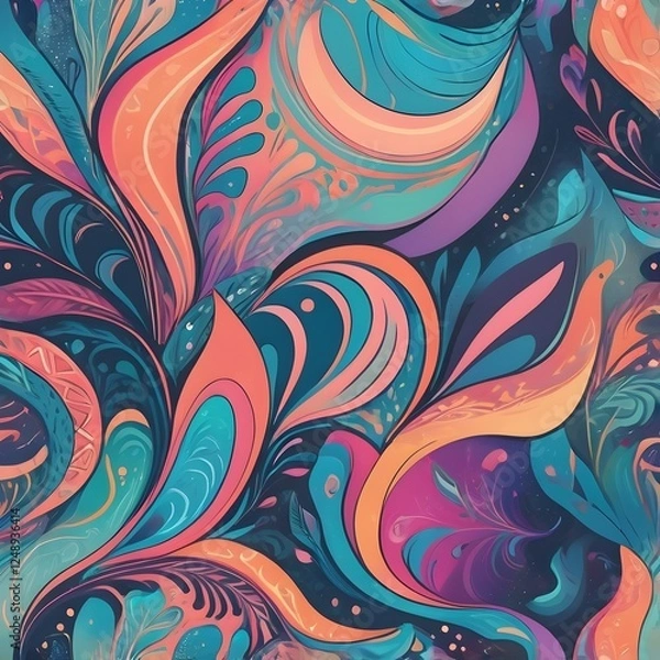 Fototapeta Design Hintergrund Grafik - Boho Style - Irisierende Farben