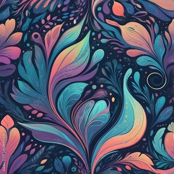 Fototapeta Design Hintergrund Grafik - Boho Style - Psychedelische Farben