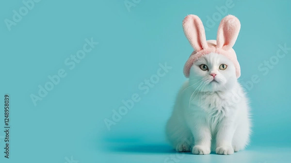 Obraz funny white cat