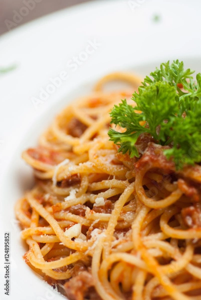 Obraz spaghetti pasta with tomato sauce