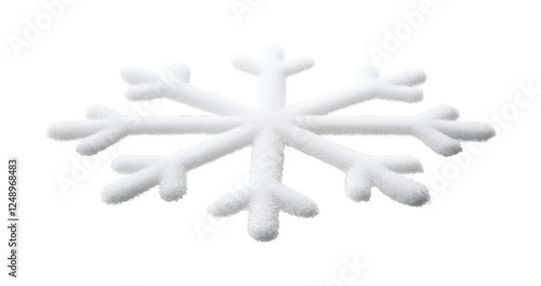 Fototapeta Winter snowflake textured cold climate aesthetic isolated on transparent background