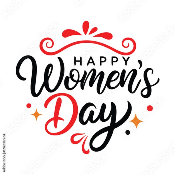 Obraz Happy women's day text vector for t-shirt design.
