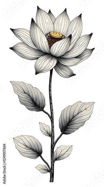 Fototapeta vector illustration of lily flower