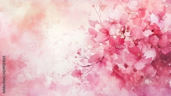 Fototapeta 桜の水彩イラスト