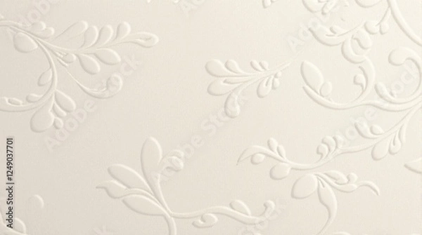 Fototapeta embossed floral paper with delicate raised patterns fine detailed vintage design for sophisticated wedding invitations