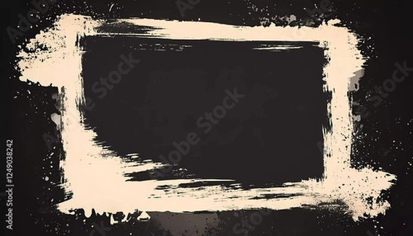 Fototapeta Black and white grunge texture background vector illustration. Black paper with vintage frame, distressed edge for design template.