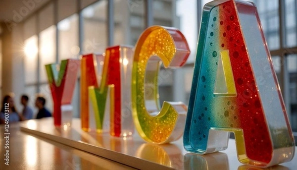 Obraz Colorful Plastic YMCA Letters on Counter