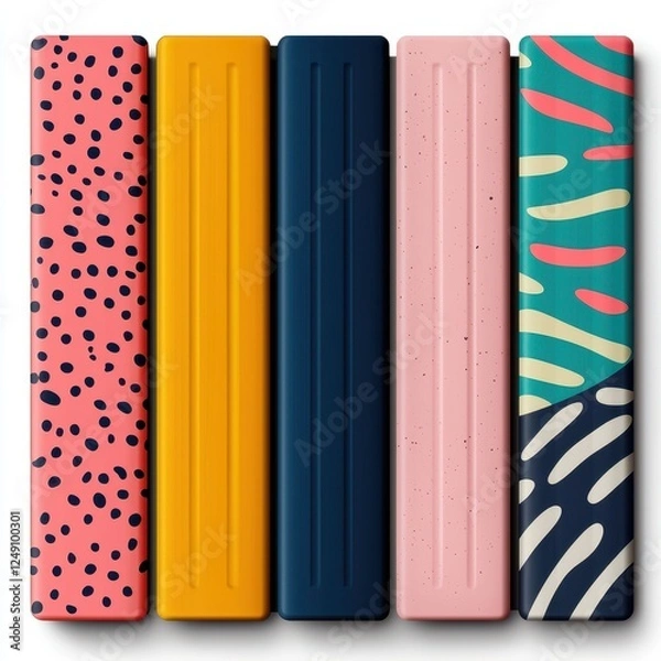 Fototapeta Colorful Minimalist Patterns on Smooth Rectangles for Design Ideas