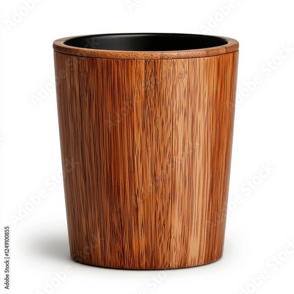 Fototapeta Wooden Planter Pot with Smooth Finish and Modern Design Aesthetic