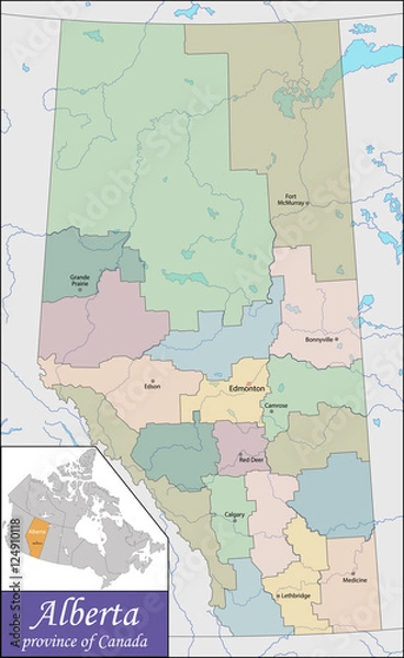Fototapeta Map of Alberta