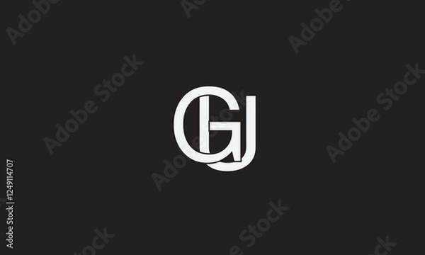 Obraz GU, UG, U, G Abstract Letters Logo Monogram