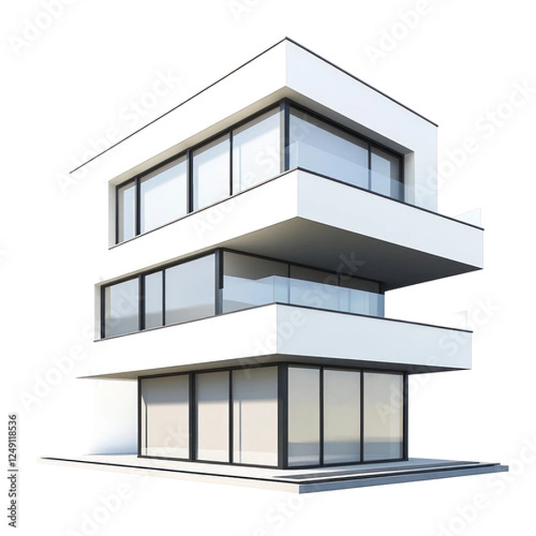 Fototapeta modern office building with windows