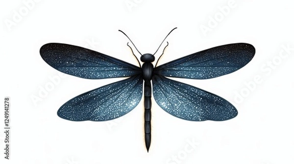 Fototapeta A stunning illustration of a blue butterfly, featuring intricate wing patterns and vibrant colors perfect for nature-themed projects.