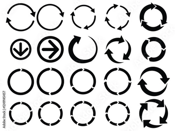 Fototapeta Arrow icons set. Arrow collection. Simple arrow big set.Black arrow vector icon pack. 