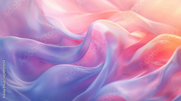 Fototapeta Soft, flowing fabric in pastel colors creates dreamy atmosphere