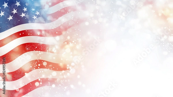 Fototapeta American Flag background with copy space