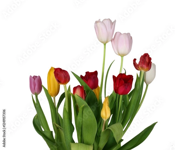 Obraz Spring tulips flowers isolated 