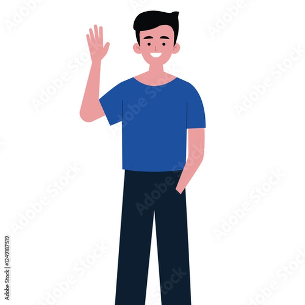 Fototapeta vector of an elegant man who was standing with a sweet smile