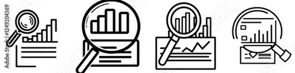 Fototapeta An icon depicting market analysis, data research, marketing strategy, and business insight