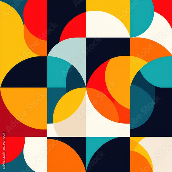 Obraz Abstract geometric patterns with bold overlapping shapes