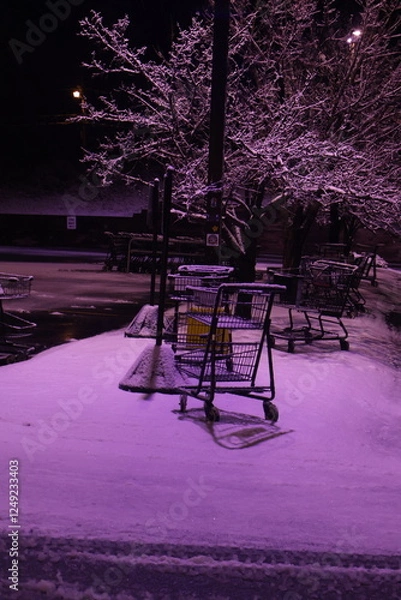 Obraz bench in winter park