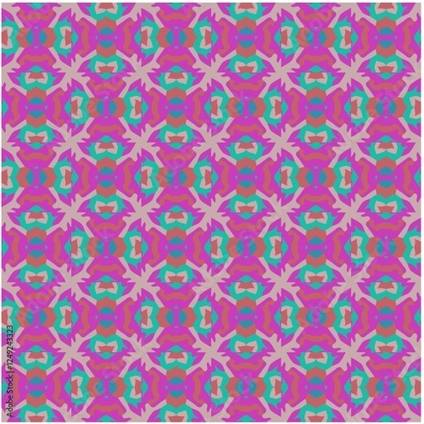 Fototapeta Seamless pattern with repeating abstract shapes.Seamless texture. Design element for prints, decoration, cover, textile,wallpaper, background, wrapping paper, clothing, fabric, package, cards.