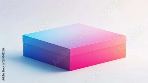 Obraz Modern Square Gift Box with a Gradient Design on a Soft Background for Creative Presentations and Promotional Materials