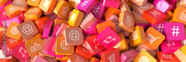 Obraz Nieskończone ikony mediów społecznościowych