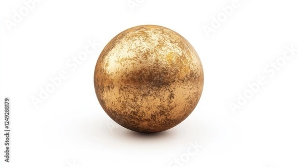 Fototapeta Golden sphere, isolated, studio shot, for design elements