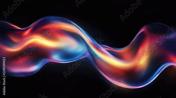 Fototapeta Vibrant Abstract Liquid Wave Fluid Rainbow Color Palette Minimalist Dark Background
