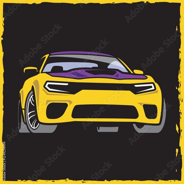 Obraz Fully editable sports car vector design