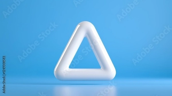 Fototapeta White Triangle on Blue Background 3D Render