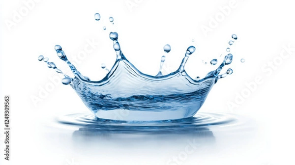 Fototapeta World Water Day clean crisis. Water splash creating beautiful circular pattern in clear liquid