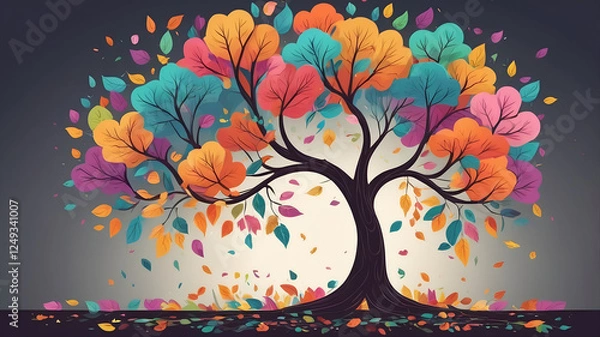 Obraz abstract tree with flowers