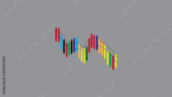 Obraz Abstract stock market, down market vector illustration.