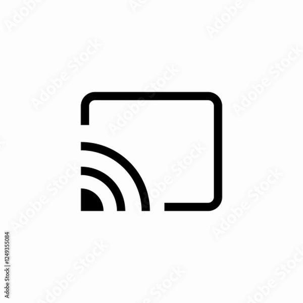 Fototapeta wireless screen share icon sign vector