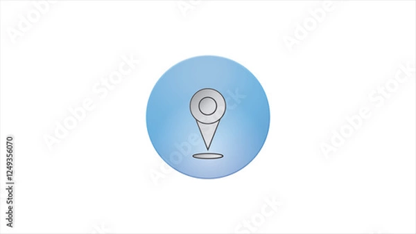 Fototapeta Abstract simple location icon, gap location on white background.