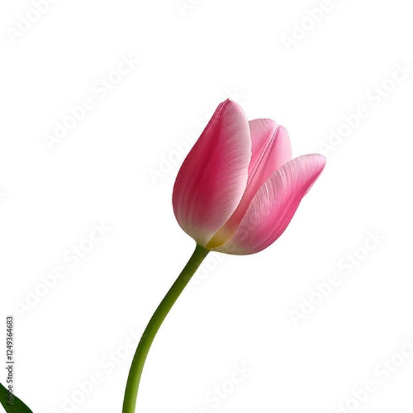 Obraz Pink tulips isolated on a transparent background