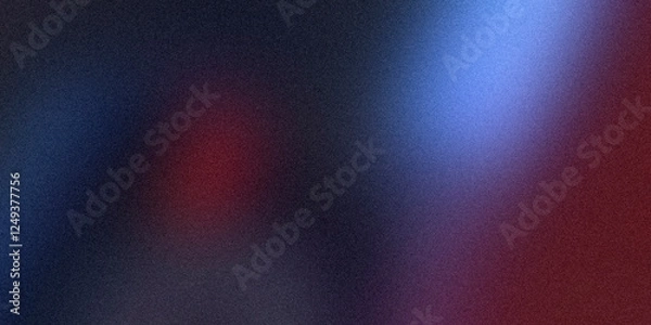 Fototapeta Multicolored bright highlights on a dark blue background, blurred abstract texture with grainy noise rough texture