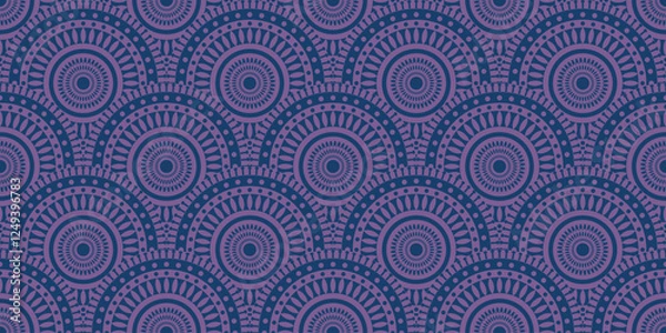Fototapeta Repeat ethnic Easter circle pattern, seamless pattern  