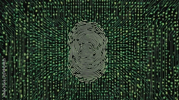 Fototapeta Digital security event electronic key technology cyber realm digital art futuristic environment close-up view minimalist concept