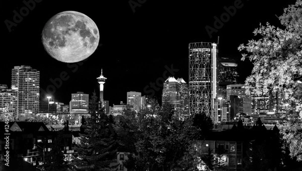 Fototapeta Exaggerated blood-moon