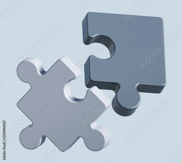 Obraz 3d rendering of puzzle pieces. 3d illustration for business and finance	